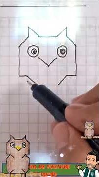 DIBUJO DE UN BUHO CON CUADRICULAS Y LINEAS