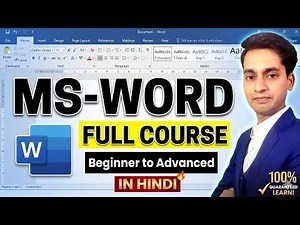 Word Tutorial For Beginners - Full Course in Hindi | Microsoft Word Complete Tutorial | 2026