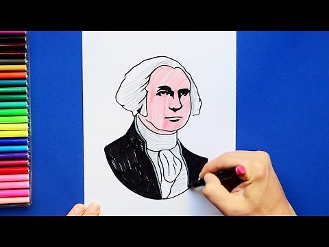 How to draw George Washington - First President of USA