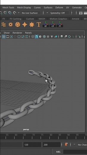 Simple Chain Modeling using Autodesk Maya #blender #autodeskmaya #autodeskmayatutorial #maya #shorts