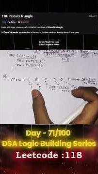 Print Pascal Triangle | Leetcode 118 #dsa