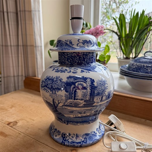 Vintage Spode Blue Italian Baluster Table Lamp H30cm, England 2000 - Etsy