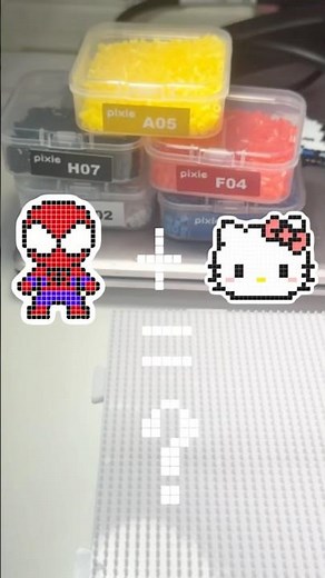 Spider-Man x Hello Kitty | Pixie Beads Cute Crossover Pixel Art #fusebeads #pixiebeads