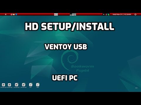 HD setup/install: BookwormPup64 puppylinux in UEFI PC