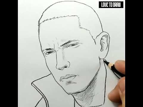VERY EASY , how to draw eminem / learn drawing tutorial