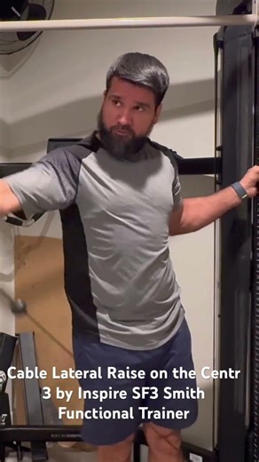 Quick Demo of Cable Lateral Raise on the Centr 3 by Inspire SF3 Smith Functional Trainer.