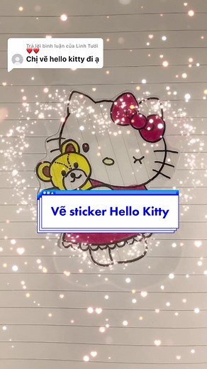 Hướng Dẫn Vẽ Sticker Hello Kitty Đáng Yêu 💖