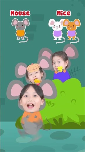 Kids learn vocabulary through songs: Singular, Plural - Mouse Mice Song #shorts #kidslearning