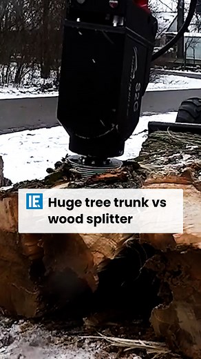 31K views · 93 reactions | This wood splitter with a planetary gear-driven hydraulic motor can split even the thickest of tree trunks in two. | Interesting Engineering | Facebook