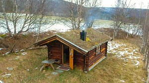 5.7K views · 198 reactions | Winter Camping in Remote Cabin by a...