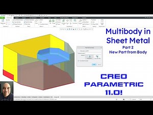 Creo Parametric 11.0 - Multibody in Sheet Metal - Part 2 - New Part from Body