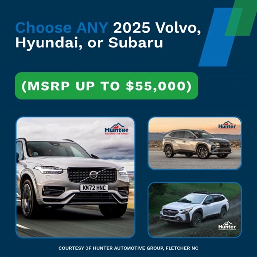 🚘 Support Music. Drive Something New. Only 1,500 tickets will be sold for BMC’s 2025 Car Raffle — and one lucky supporter will get to choose any new 2025 Volvo, Hyundai, or Subaru from Hunter Automotive Group (MSRP up to $55,000). 🎻 All proceeds benefit scholarships for 600 gifted young musicians at Brevard Music Center. 🎟 Tickets are $150 and going fast. 🗓 Drawing: November 4, 2025 📍 Get yours here: https://l.feathr.co/mzkpl0J9Atrj Support the music. Change a life. Maybe even change your r