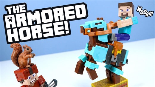 Minecraft Steve And Diamond Armored Horse Action Figures! Review