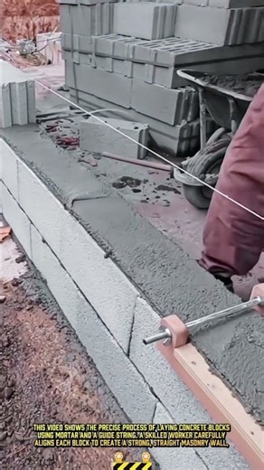 Applying Cement Layer for Concrete Block Installation Process #dailywork