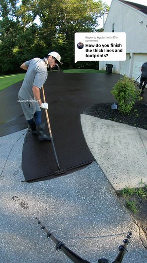 Driveway Sealcoating: Hose & Smoothing Process