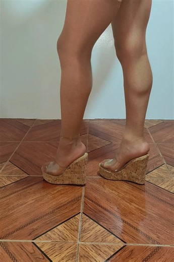 Crossdresser pantyhose feet with high heel wedges #wedges #stockings #tights #heels #viral