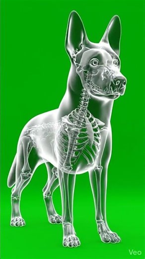 Transparent X-Ray Dog 😱 | See the Skeleton Inside! 3D Render#youtubeshorts #shortsfeed #shorts