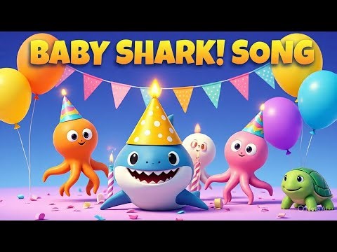 Baby Shark Birthday Party 🦈🎂 | Kids Song | Nursery Rhymes & Baby Songs | Fun Cartoon Animation