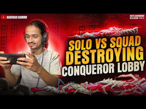 Solo vs squad gameplay Destroying Conquerop Lobby #BGMILIVE