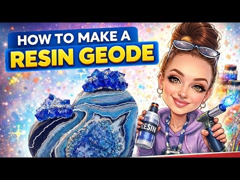 #149 "STUNNING Blue Resin Geode ✨️ Easy Step-by-Step Tutorial