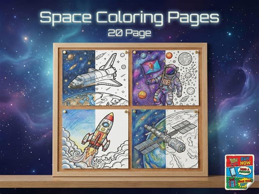 20 Space Coloring Pages Printable, Astronaut and Galaxy Coloring Book, Outer Space Activity for Kids, Solar System Art, Digital Download PDF - Etsy UK