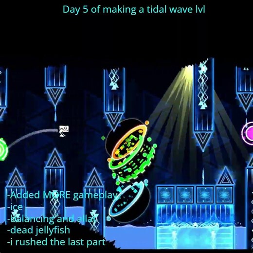 Day 5 of making a tidal wave lvl #gd #geometrydash