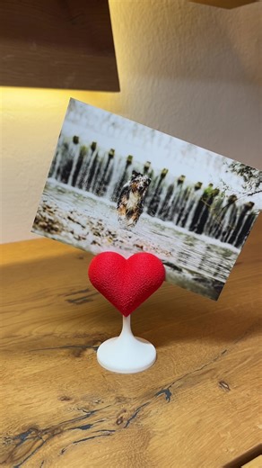 💖📸 Fuzzy Skin Heart Photo Holder | Decorative & Functional ✨ This stylish heart-shaped photo holder combines a unique fuzzy skin texture with everyday functionality. Perfect for displaying your favorite photos, postcards, or small notes in a decorative and charming way 💌 👨‍🎨 Designer: Lethimprint ⬇️ Download: Makerworld – Lethimprint 🧵 Filament: Bambu Lab PLA Matte 🔁 AMS: Yes 🧱 Supports: No 🧊 Infill: 10% 🧸 Fuzzy Skin: ON 🧩 Nozzle: 0.4 mm 📐 Profile: 0.20 Standard (Bambu Studio) 🖨️ Pr