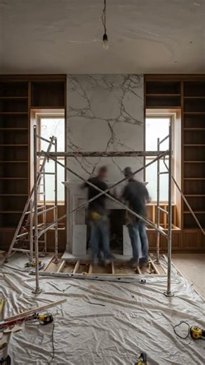 Luxury Home Library Makeover Before & After ✨ Timeless Walnut & Marble