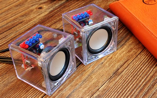 小音箱制作视频-8002与KA2284双声道带LED指示有源音箱CAI-140