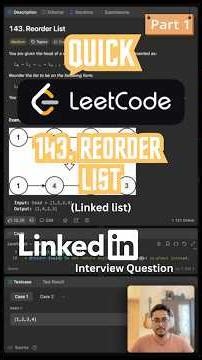 [Part 1] Reorder List - Leetcode 143 - Javascript (Quick)