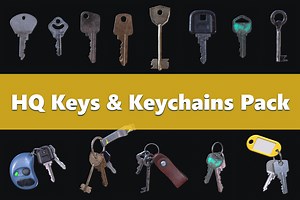 HQ Keys & Keychains Pack | 3D Props | Unity Asset Store