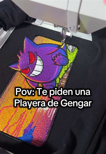 Proceso de Bordado de Playera de Gengar