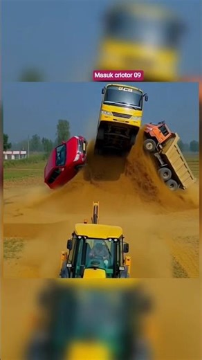 Bus & dumper vs suvvs JCB accident #shortvideo #jcb 2#automobile #shortvideo