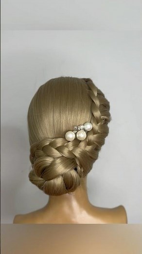 Easy and beautiful braided updo | Quick & Easy tutorial #hairstyle #shorts #tutorial