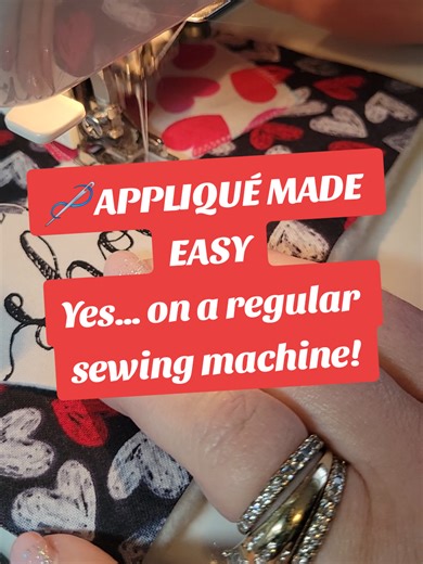 This is an easy machine appliqué you can do on a regular sewing machine — quick, fun, and beginner-friendly. #MachineApplique #BeginnerSewing #SewingTips #HandmadeDetails #SewingInspiration