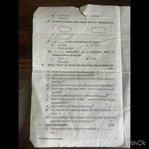 8th ￼ class question paper of computer, second term ￼