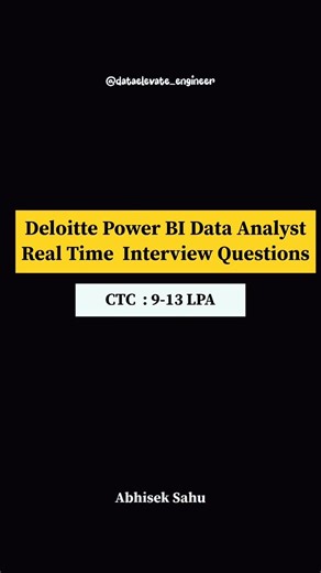Abhisek Sahu on Instagram: "Deloitte Power BI Data Analyst Interview Questions You MUST Know ⚡ These Deloitte Power BI interview questions focus on real-world data analyst scenarios, not just basics. ✅ Follow & Comment 'powerbi' to get the doc link in dm !! 🤝 Expect questions on Power BI dashboards, DAX measures, time intelligence, data modeling, Power Query, RLS, and performance optimization. If you’re preparing for Deloitte Data Analyst, Power BI Developer, BI Analyst, or Big 4 Analytics role