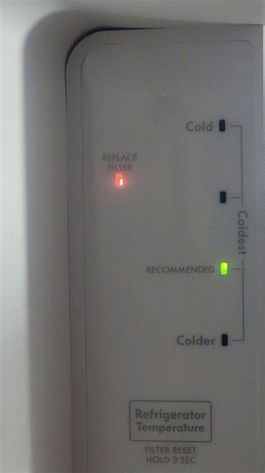 How to reset, refrigerator "replace filter" light