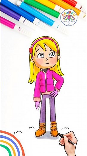 Draw PAW Patrol Cute | PAW Patrol Katie Easy Tutorial 🌈👱🏻‍♀️ #pawpatrol #forkids #short #girl