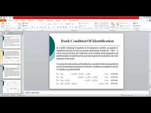 Rank condition of identification; sufficient condition of identification