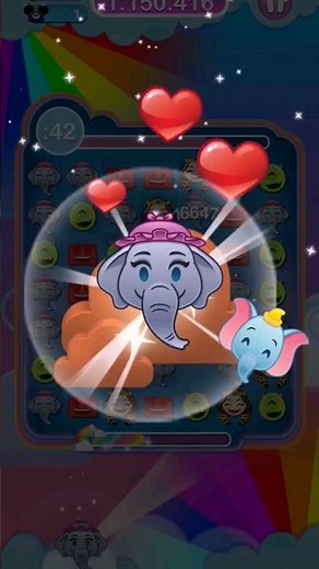 🎪 Mrs. Jumbo at Level 1 - Face Expression and Attack #disneyemojiblitz #dumbo