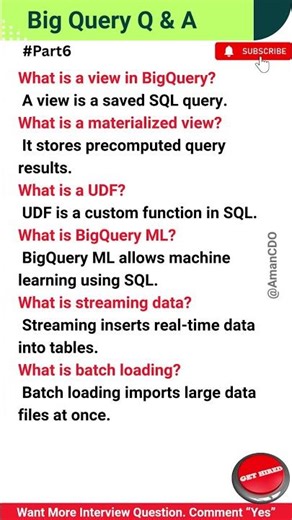 Big Query Top 10 Interview Questions & Answers #Part7