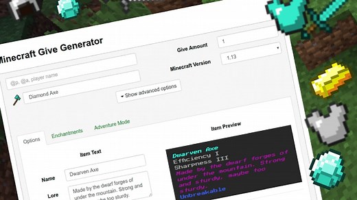 How to use Minecraft command generators