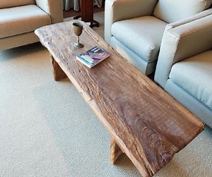 Handmade Reclaimed Oak Live Edge Coffee Table: Rustic Farmhouse Decor - Etsy