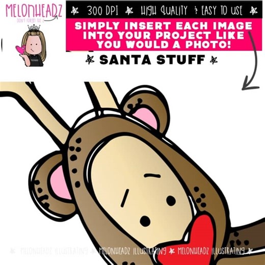 Santa Stuff clip art, Christmas clip art COLORED Version