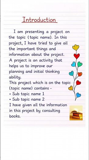 Beautiful Project Introduction Page for School | Easy & Neat Handwriting Ideas