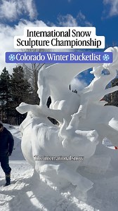Take a day trip to Breckenridge for the @brecksnowsculpt @gobreck ❄️🧊🏔️Experience this magical outdoor art gallery in historic downtown Breckenridge! The championship brings in people from all around the world. Make sure to check it out at night with the light display! ✨📍Riverwalk Center 🎟️FREE activity📆Jan 24-28 - Sculpting📆Jan 28- Feb 3 - Viewing Open 24/7 Send this to someone you want to go with and comment below your favorite FREE activity in Colorado! #breckenridge #breckenridgecolora