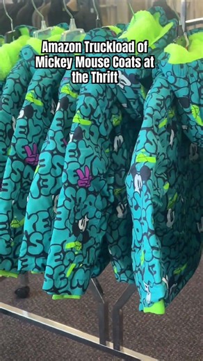 Truckload of Amazon Mickey Mouse Coats at the thrift! Get this all size 2T!!!🤣🤣 #thrifting #amazon