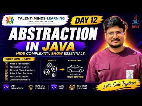 Day 12 | Abstraction in Java Explained | Abstract Class & Abstract Method | Java Full Stack Course
