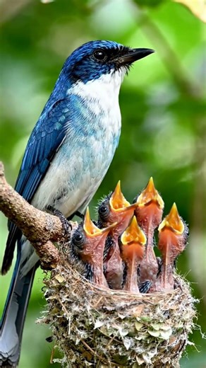 Beautiful Birds Feeding Their Hungry Chicks! 🐦🐣 #shorts